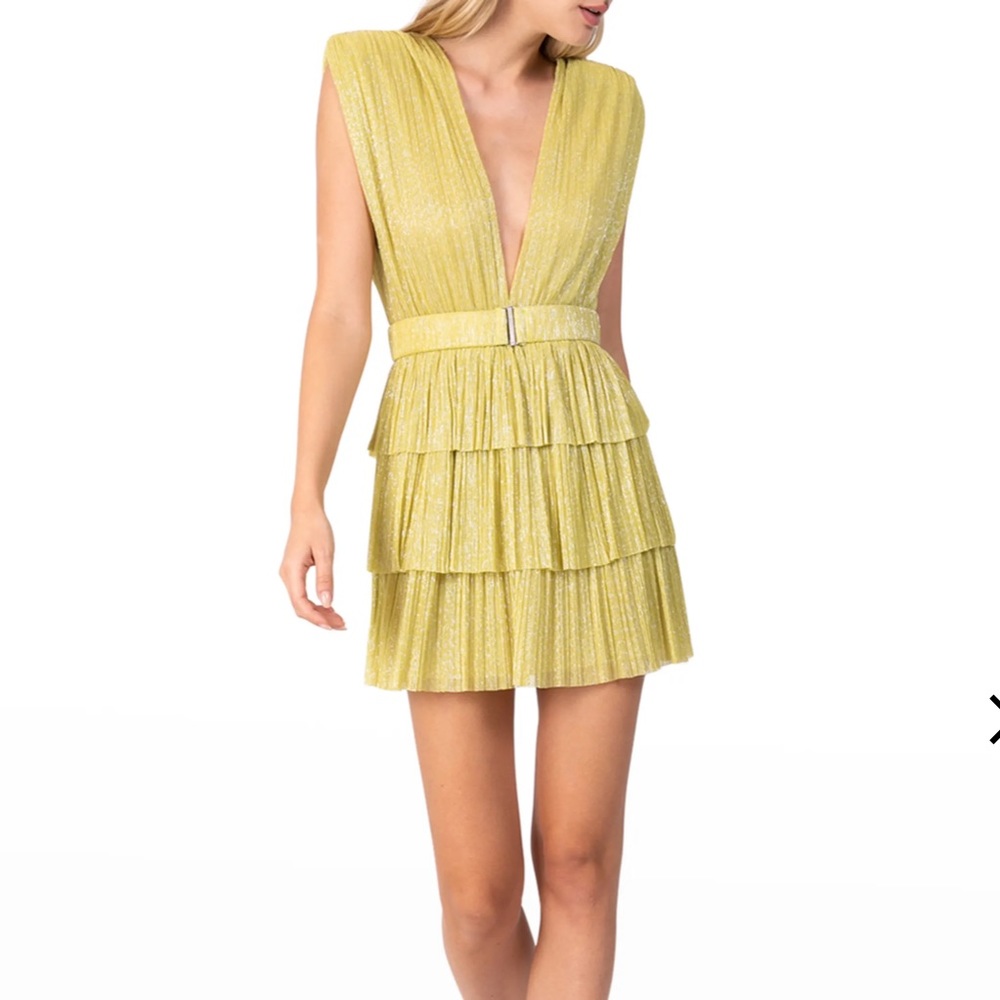 Sabina Musáyev Skylar Mini Dress in Lime